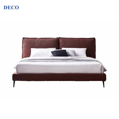 China Environment Friendly King Size Bed Solid Wood Frame Cotton And Linen Fabric Luxury Furniture for sale