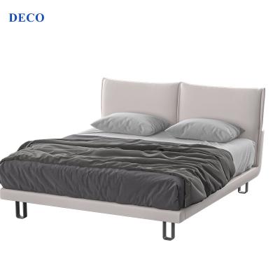 China Environment Friendly Villa Hotel Furniture Bedroom Upholstered King Bed Nano Antifouling Strong Fabric Frame for sale