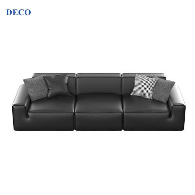 China Soft Sectional Sofa Set Modern Modular Furniture Comfy Couch Real Leather Or Nano Antifouling Fabric for sale