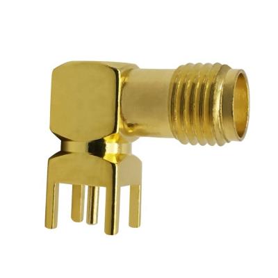 China Wireless RF GSM Gps Antenna PCB 90 Degree Socket RF Cable Coaxial Connector for sale