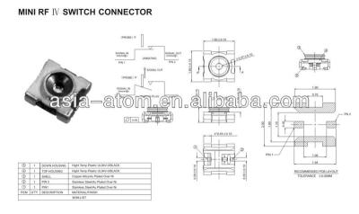 China Mini RF Switch RF Connector II ROHS&Amp;ISO-TS16949 for sale