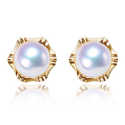 China Solid Silver Vintage Qifu Pearl Stud Earring Earring Backings 925 5.5-6mm Mounts Semi Only Korean Fashion Earrings Trend 2021 for sale