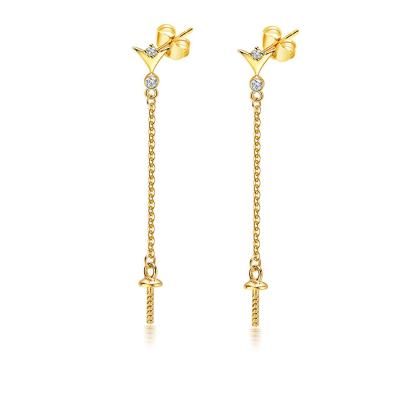 China Vintage qifu stick earrings accessories jewelry earrings girls earring accessory for 7.5-8mm pearl for sale