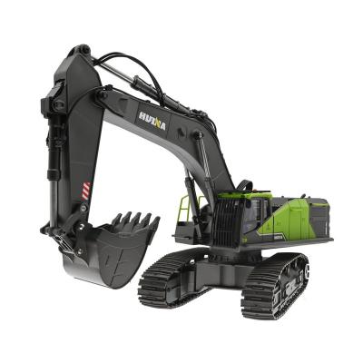 China 22 Channel 2.4G Alloy RC Excavator Toys Huina 1593 Remote Control Car 1/14 China Factory Direct Sale for sale