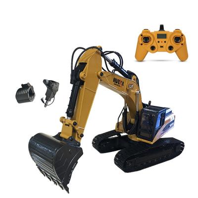 China RC Hobby Construction Truck Toys Huina 1580 Full Metal 2.4G 1/14 23CH 3 in 1 RC Excavator and Digger in Exquisite Gift Box for sale