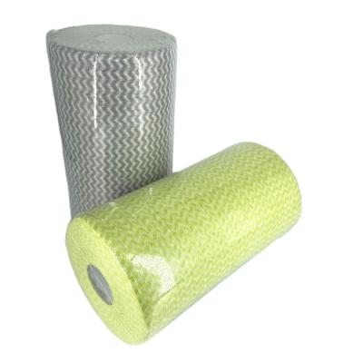 China Viable Hot Selling Disposable Perforated Spunlace Nonwoven Fabrics Viscose And Polyester Oil Absorbent Bamboo Kitchen Dish Cleaning Cloth for sale