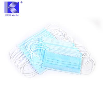 China Adult China Earloop Elastic Mouth Cover 3 Ply Dustproof Nonwoven Surgical Disposable Medical Face Mask for sale