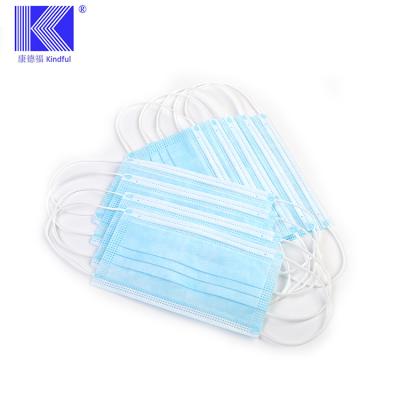 China Adult Disposable Earloop Medical Surgical Face Mask With 3 Ply Safety Non Woven Surgical Face Mask for sale