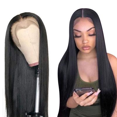 China Wholesale Full Lace Human Hair Brazilian Hd Transparent Frontal Wig Straight Extension Wigs Vendors With Closure for sale