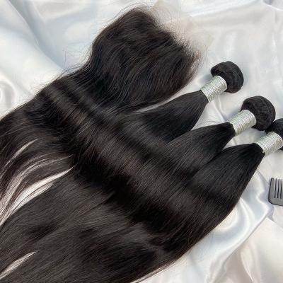 China Free Sample Straight 100% Virgin Hair Double Bone Drawn Virgin Hair Weave Bundles Brazilian Hair Vendors for sale