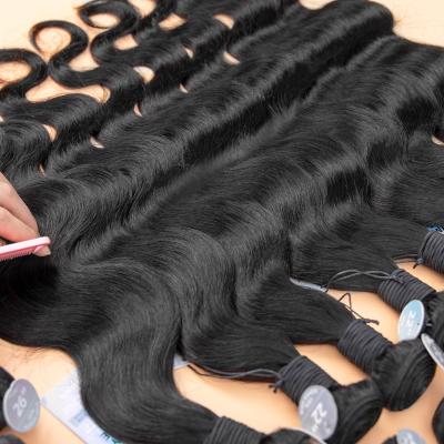 China Hair Vendors 100% Cuticle Aligned Hair Raw Brazilian Virgin Hair Bundles Free Sample Bodywave Hair Extension Bundles Bulk for sale