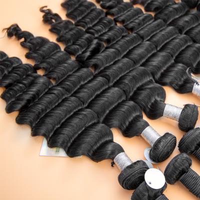 China 100% Natural Brazilian Virgin Hair 12A Grade Double Drawn Virgin Hair Extensions Vendors Deepwave Bundles Volume for sale