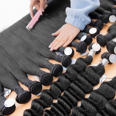 China Unprocessed 100% Raw Unprocessed Virgin Hair AlienHair Brazilian Hair Extensions Virgin Cuticle Aligned Double Drawn Hair Bulk for sale