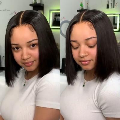 China Cheap Brazilian Straight Wave 13x4 Density 8 Full Lace Wig 150% 180% 10 12 14 Inch Straight Short Lead Hair Remy Lace Front Wig for sale