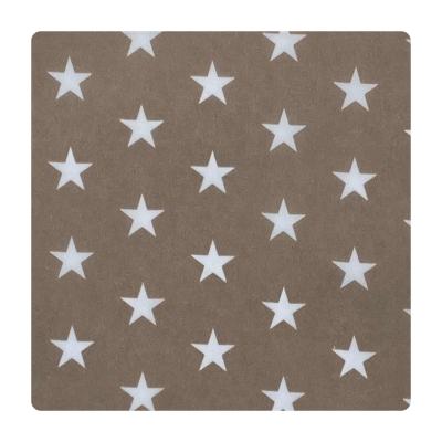 China Hot sale anti-static 100% polyester taffeta printed silk fabric gold stars printing fabric 90g for upholstery for sale