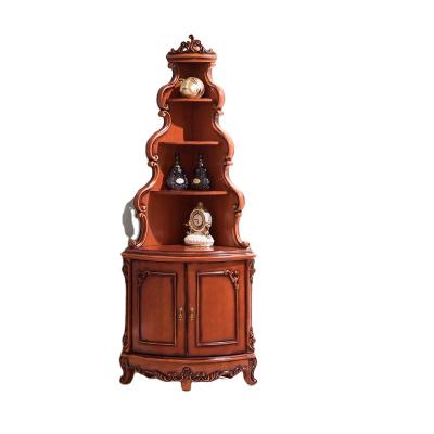 China Decoration French Luxury Classic Hand-carved Solid Wood Corner Storage Cabinet for sale