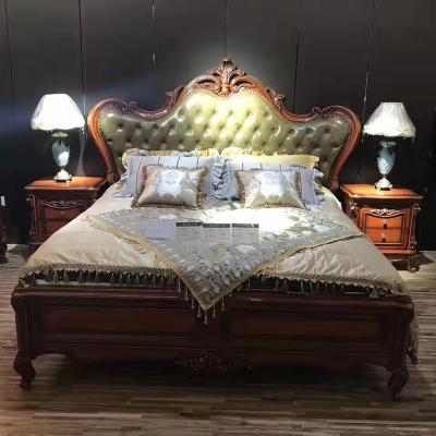 China (Other) Adjustable European Style Hand-Carved Leather Bedroom Furniture for sale