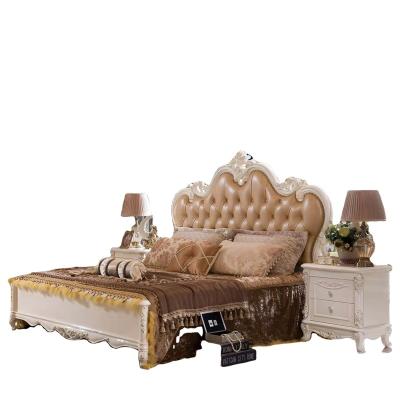 China (Other)Adjustable Luxury Modern Nordic American Solid Wood Leather Bedroom Set for sale