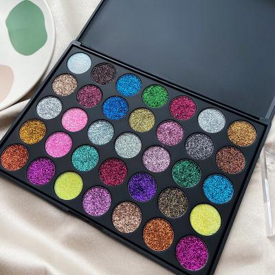 China 35 Colors Glitter Powder Private Label Waterproof Hot Selling Eyeshadow Customize Eyeshadow Palette for sale