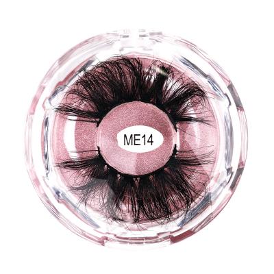 China Wholesale Custom Plastic Round Hand Made Lash Case 3d Mink Fur False Eyelash for sale