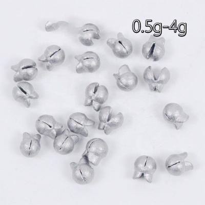 China Lead Accessories 0.5g-4g Wholesale Bite Lead Sinker Wholesale Fishing Open Sinkers For Fishing Net 500g Color Lead Bare Sinker for sale