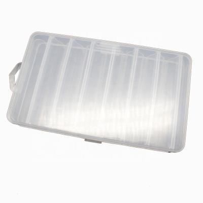 China Plastic Double Sided 14 Grids Fishing Tackle Box Fish Medium Black And White Bait Shrimp Lure Box for sale