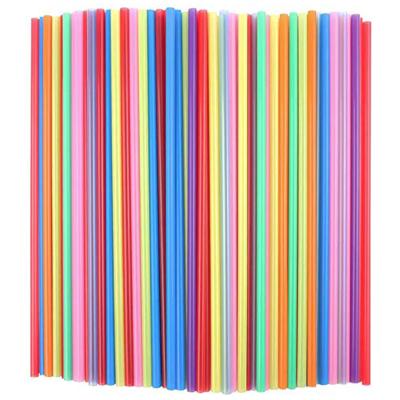 China Minimalist Free Sample Assorted Colors Bright Plastic Straws Disposable Biodegradable Drinking Straws Custom Logo for sale