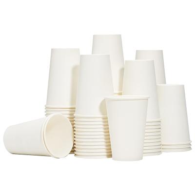 China Free Sample Dinking Straws Custom 12oz Compostable Biodegradable Coffee Cup Disposable Custom Printed White Disposable Paper Cup for sale