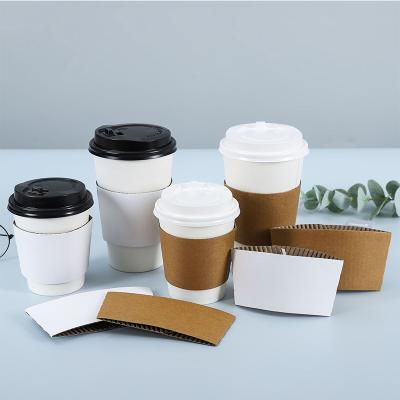 China Disposable Free Sample Biodegradable Competitive Price Printed Custom Hot Coffee Sleeve Cup Sleeve Holder for sale