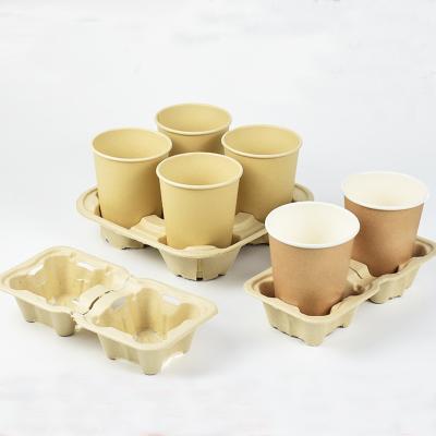 China Cheap Customized Disposable Take Away Tea Hot Disposable Coffee Wrapping Paper Cup Paper Craft Beverage Disposable Paper Cup Holder for sale