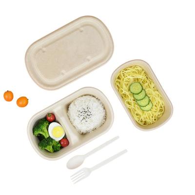 China Microwavable Eco-Friendly Biodegradable Food Container Takeaway Disposable Paper Containers With Lids for sale