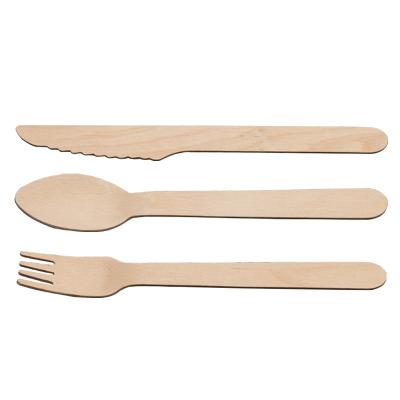 China Eco-Friendly Biodegradable 100% Compostable Disposable Cutlery Disposable Wooden Travel Cutlery Spoon Knife Set Fork Bamboo Cutlery for sale