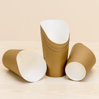 China Disposable Biodegradable Non-Toxic Brown Kraft Paper Cup Snack Grade Cup Chip French Fries Holder Disposable for sale