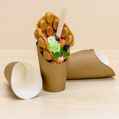 China Disposable Disposable Take Out Scoop Wrapping Paper Cup French Fries Chips Ice Cream Food Contact Single Sided Box for sale