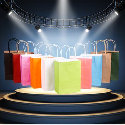 China Biodegradable Multi Specification Paper Packaging Gift Bag Brown Custom Large Flat Handle Kraft Paper Bag for sale