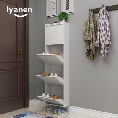 China Amazon Modern Hot Selling Furniture Modern Luxury Small Size Living Room 4 Layers Metal Shoe Storage Rack Steel Cabinet for sale