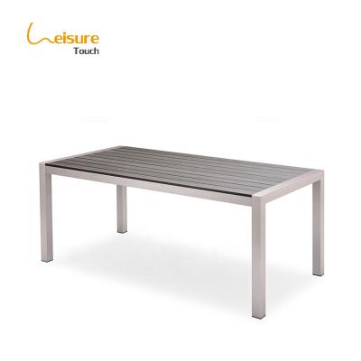 China Modern Patio Furniture Modern Outdoor Dining Plastic Wood Table For Sale for sale