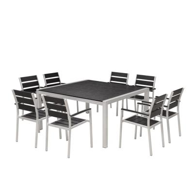 China Modern minimalist restaurant hotel square aluminum garden dining outdoor table and chair set for sale