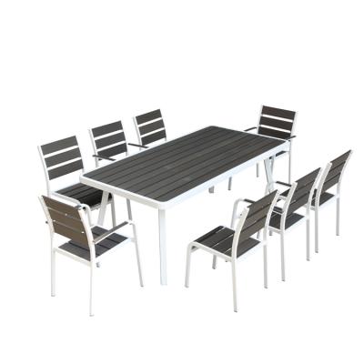 China Outdoor Simple Outdoor Patio Table Set Powder Coating Aluminum Metal Dining Table Garden For Sale for sale