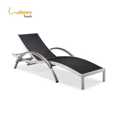 China Lightweight Portable Aluminum Folding Beach Sun Chaise Lounge Chair Outdoor Adjustable Backrest for sale