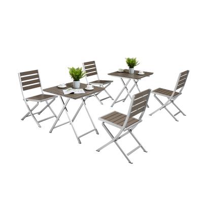 China Modern Modern Backyard Garden Aluminum Folding Dining Table And Chair for sale