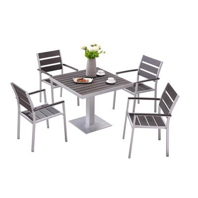 China Industrial Contemporary Aluminum Patio Furniture Outdoor Garden Table With Chairs for sale