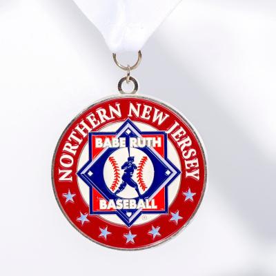 China Custom Award Sport North New Jersey Baseball Medal With Ribon for sale