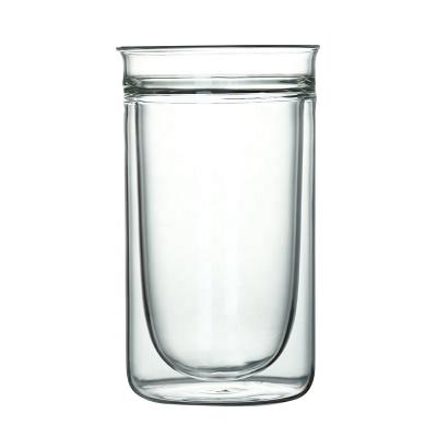 China China Factory Eco - Friendly Supplier Double Wall Glass Cup Coffee With Slim Mouth for sale