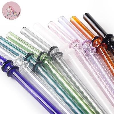 China Wholesale Reusable Viable Drink Straight Dia=8mm and Bent Borosilicate Glass Straw For for sale