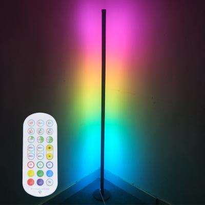 China Modern Minimalist Color Led Corner Tripod RGB Smart Changing Light Floor Lamp With Remote Control for sale