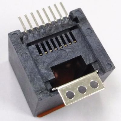 China rj 45 8p8c smt smd connector single port modular jack modular vertical surface mount unshielded reel packing for sale