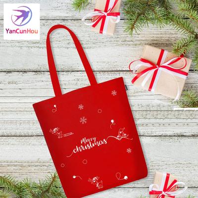 China Customs Fine Recyclable Quality Tote Bag Cotton Eco Friendly Red Reusable Organic Shopping Bag With Logos Printed for sale