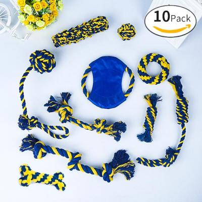 China 10pcs Cotton Rope Ball Sustainable Pet Toys Dog Set Other Pet Products Chew Dog Toys for sale