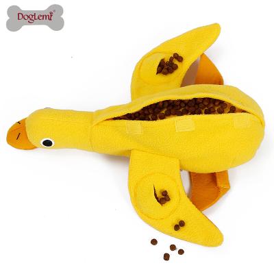 China New Design Sustainable Training Nose Dog Toys IQ Treat Food Dispensing Duck Pet Toy for sale